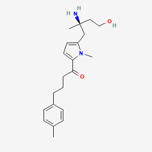 molecular formula C21H30N2O2 B14797287 1-[5-[(2R)-2-amino-4-hydroxy-2-methylbutyl]-1-methylpyrrol-2-yl]-4-(4-methylphenyl)butan-1-one 