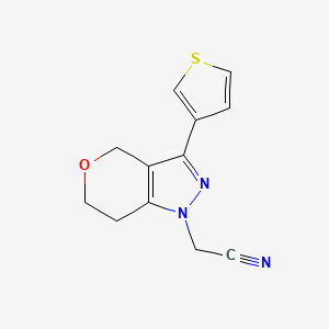 2-(3-(thiophen-3-yl)-6,7-dihydropyrano[4,3-c]pyrazol-1(4H)-yl)acetonitrile