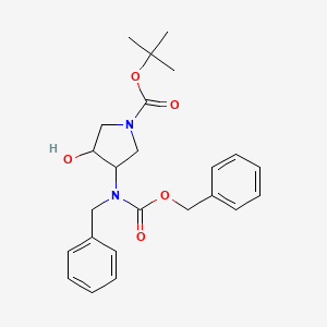 Tert-butyl 3-[benzyl(phenylmethoxycarbonyl)amino]-4-hydroxypyrrolidine-1-carboxylate