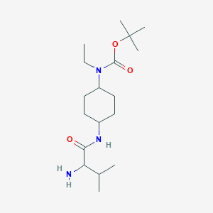 molecular formula C18H35N3O3 B14797420 (S)-tert-Butyl (4-(2-amino-3-methylbutanamido)cyclohexyl)(ethyl)carbamate 