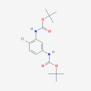 molecular formula C16H23ClN2O4 B14797448 tert-butyl N-[2-chloro-5-[(2-methylpropan-2-yl)oxycarbonylamino]phenyl]carbamate 