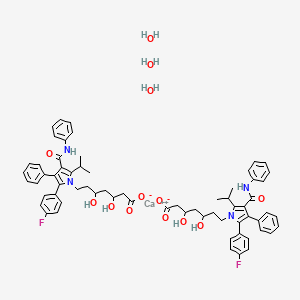 Calcium;7-[2-(4-fluorophenyl)-3-phenyl-4-(phenylcarbamoyl)-5-propan-2-ylpyrrol-1-yl]-3,5-dihydroxyheptanoate;trihydrate