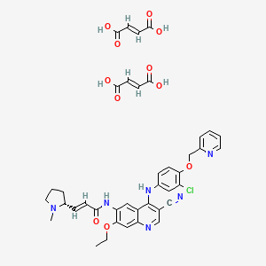 molecular formula C40H39ClN6O11 B14797499 (R,E)-N-(4-((3-Chloro-4-(pyridin-2-ylmethoxy)phenyl)amino)-3-cyano-7-ethoxyquinolin-6-yl)-3-(1-methylpyrrolidin-2-yl)acrylamide dimaleate 