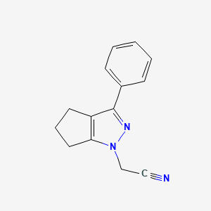 molecular formula C14H13N3 B1479750 2-(3-phenyl-5,6-dihydrocyclopenta[c]pyrazol-1(4H)-yl)acetonitrile CAS No. 2097953-39-2