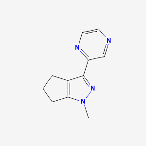 molecular formula C11H12N4 B1479751 1-Methyl-3-(pyrazin-2-yl)-1,4,5,6-tetrahydrocyclopenta[c]pyrazole CAS No. 2097953-74-5