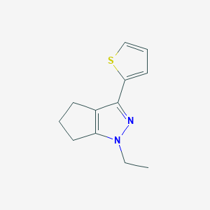 molecular formula C12H14N2S B1479752 1-Ethyl-3-(thiophen-2-yl)-1,4,5,6-tetrahydrocyclopenta[c]pyrazole CAS No. 2098050-58-7