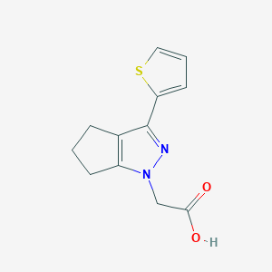 molecular formula C12H12N2O2S B1479753 2-(3-(thiophen-2-yl)-5,6-dihydrocyclopenta[c]pyrazol-1(4H)-yl)acetic acid CAS No. 2098020-46-1