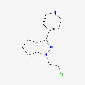 1-(2-Chloroethyl)-3-(pyridin-4-yl)-1,4,5,6-tetrahydrocyclopenta[c]pyrazole