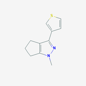 molecular formula C11H12N2S B1479755 1-Methyl-3-(thiophen-3-yl)-1,4,5,6-tetrahydrocyclopenta[c]pyrazole CAS No. 2098008-21-8