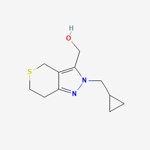 molecular formula C11H16N2OS B1479759 (2-(Cyclopropylmethyl)-2,4,6,7-tetrahydrothiopyrano[4,3-c]pyrazol-3-yl)methanol CAS No. 2097953-12-1