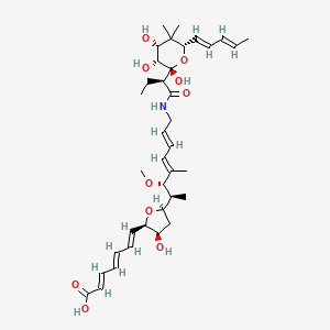 molecular formula C37H55NO10 B14797618 (2E,4E,6E)-7-[(2R,3R,5R)-3-hydroxy-5-[(2S,3S,4E,6E)-3-methoxy-4-methyl-8-[[(2S)-2-[(2R,3R,4R,6S)-2,3,4-trihydroxy-5,5-dimethyl-6-[(1E,3E)-penta-1,3-dienyl]oxan-2-yl]butanoyl]amino]octa-4,6-dien-2-yl]oxolan-2-yl]hepta-2,4,6-trienoic acid 