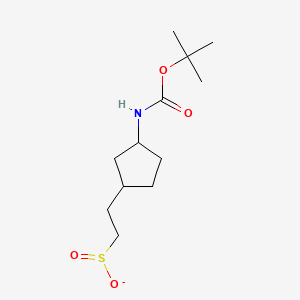 molecular formula C12H22NO4S- B14797628 (3-((Tert-butoxycarbonyl)amino)cyclopentyl)methylmethanesulfinate 