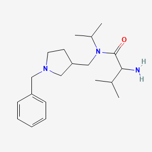 molecular formula C20H33N3O B14797635 2-amino-N-[(1-benzylpyrrolidin-3-yl)methyl]-3-methyl-N-propan-2-ylbutanamide 