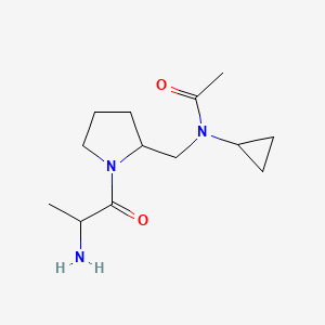 molecular formula C13H23N3O2 B14797641 N-[[1-(2-aminopropanoyl)pyrrolidin-2-yl]methyl]-N-cyclopropylacetamide 