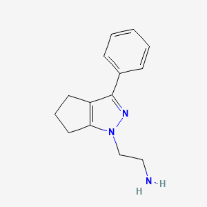 molecular formula C14H17N3 B1479767 2-(3-phenyl-5,6-dihydrocyclopenta[c]pyrazol-1(4H)-yl)ethan-1-amine CAS No. 2097953-47-2