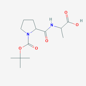 molecular formula C13H22N2O5 B14797673 2-[[1-[(2-Methylpropan-2-yl)oxycarbonyl]pyrrolidine-2-carbonyl]amino]propanoic acid 