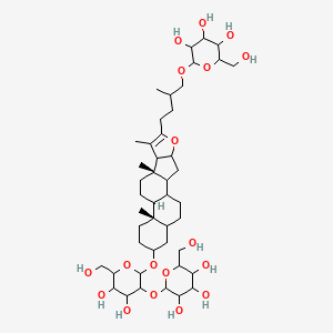 molecular formula C45H74O18 B14797680 2-[4-[(9S,13S)-16-[4,5-dihydroxy-6-(hydroxymethyl)-3-[3,4,5-trihydroxy-6-(hydroxymethyl)oxan-2-yl]oxyoxan-2-yl]oxy-7,9,13-trimethyl-5-oxapentacyclo[10.8.0.02,9.04,8.013,18]icos-6-en-6-yl]-2-methylbutoxy]-6-(hydroxymethyl)oxane-3,4,5-triol 