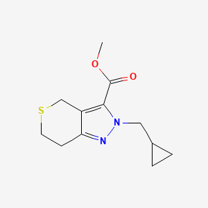 molecular formula C12H16N2O2S B1479769 Methyl 2-(cyclopropylmethyl)-2,4,6,7-tetrahydrothiopyrano[4,3-c]pyrazole-3-carboxylate CAS No. 2098022-41-2