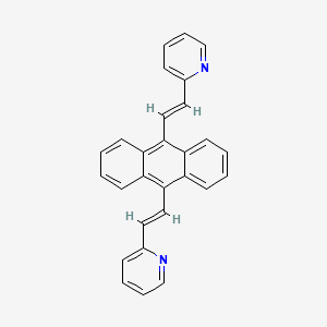 molecular formula C28H20N2 B14797701 2-[(E)-2-[10-[(E)-2-pyridin-2-ylethenyl]anthracen-9-yl]ethenyl]pyridine 