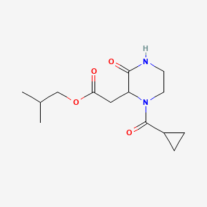 molecular formula C14H22N2O4 B14797708 2-Methylpropyl [1-(cyclopropylcarbonyl)-3-oxopiperazin-2-yl]acetate 