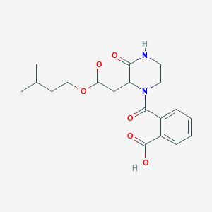 molecular formula C19H24N2O6 B14797716 2-({2-[2-(3-Methylbutoxy)-2-oxoethyl]-3-oxopiperazin-1-yl}carbonyl)benzoic acid 