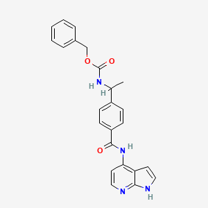 molecular formula C24H22N4O3 B14797741 benzyl N-[1-[4-(1H-pyrrolo[2,3-b]pyridin-4-ylcarbamoyl)phenyl]ethyl]carbamate 