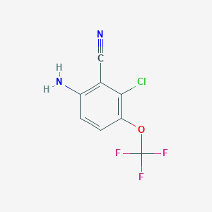 molecular formula C8H4ClF3N2O B14797747 Benzonitrile, 6-amino-2-chloro-3-(trifluoromethoxy)- 