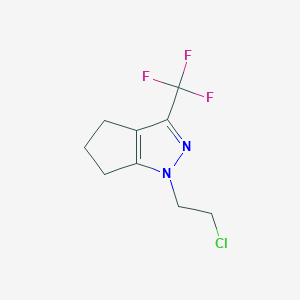 molecular formula C9H10ClF3N2 B1479775 1-(2-Chloroethyl)-3-(trifluoromethyl)-1,4,5,6-tetrahydrocyclopenta[c]pyrazole CAS No. 2090278-22-9