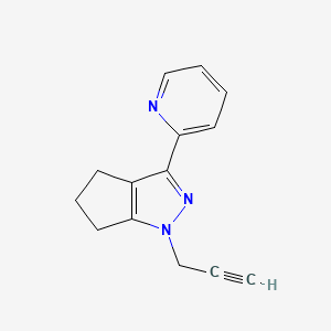 molecular formula C14H13N3 B1479777 1-(Prop-2-yn-1-yl)-3-(pyridin-2-yl)-1,4,5,6-tetrahydrocyclopenta[c]pyrazole CAS No. 2098050-43-0