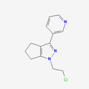 1-(2-Chloroethyl)-3-(pyridin-3-yl)-1,4,5,6-tetrahydrocyclopenta[c]pyrazole