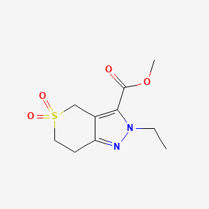 molecular formula C10H14N2O4S B1479782 Methyl 2-ethyl-2,4,6,7-tetrahydrothiopyrano[4,3-c]pyrazole-3-carboxylate 5,5-dioxide CAS No. 2098090-88-9