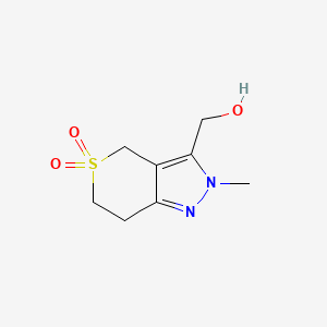 molecular formula C8H12N2O3S B1479783 3-(Hydroxymethyl)-2-methyl-2,4,6,7-tetrahydrothiopyrano[4,3-c]pyrazole 5,5-dioxide CAS No. 2092710-73-9