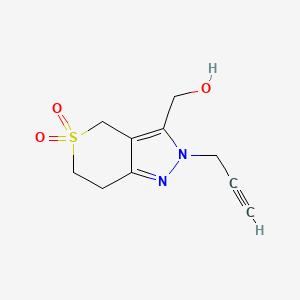 molecular formula C10H12N2O3S B1479786 3-(Hydroxymethyl)-2-(prop-2-yn-1-yl)-2,4,6,7-tetrahydrothiopyrano[4,3-c]pyrazole 5,5-dioxide CAS No. 2090585-13-8