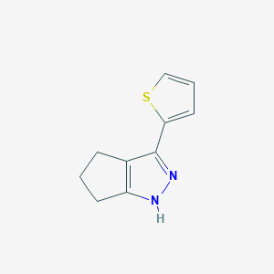 molecular formula C10H10N2S B1479791 3-(Thiophen-2-yl)-1,4,5,6-tetrahydrocyclopenta[c]pyrazole CAS No. 2098050-55-4