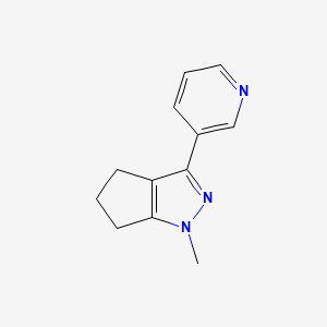 molecular formula C12H13N3 B1479795 1-Methyl-3-(pyridin-3-yl)-1,4,5,6-tetrahydrocyclopenta[c]pyrazole CAS No. 2098089-37-1