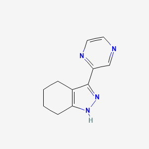 molecular formula C11H12N4 B1479796 3-(pyrazin-2-yl)-4,5,6,7-tetrahydro-1H-indazole CAS No. 2097954-13-5