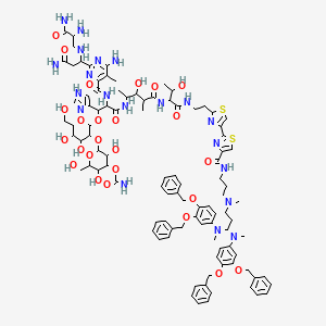 [2-[2-[2-[[6-amino-2-[3-amino-1-[(2,3-diamino-3-oxopropyl)amino]-3-oxopropyl]-5-methylpyrimidine-4-carbonyl]amino]-3-[[5-[[1-[2-[4-[4-[3-[3,3-bis[N-methyl-3,4-bis(phenylmethoxy)anilino]propyl-methylamino]propylcarbamoyl]-1,3-thiazol-2-yl]-1,3-thiazol-2-yl]ethylamino]-3-hydroxy-1-oxobutan-2-yl]amino]-3-hydroxy-4-methyl-5-oxopentan-2-yl]amino]-1-(1H-imidazol-4-yl)-3-oxopropoxy]-4,5-dihydroxy-6-(hydroxymethyl)oxan-3-yl]oxy-3,5-dihydroxy-6-(hydroxymethyl)oxan-4-yl] carbamate