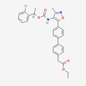 (4'-{4-[1-(2-Chloro-phenyl)-ethoxycarbonylamino]-3-methyl-isoxazol-5-yl}-biphenyl-4-yl)-acetic acid ethyl ester