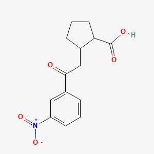 2-[2-(3-Nitrophenyl)-2-oxoethyl]cyclopentane-1-carboxylic acid