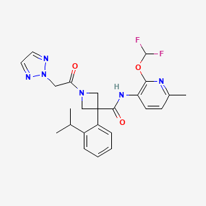 1-(2-(2H-1,2,3-Triazol-2-yl)acetyl)-N-(2-(difluoromethoxy)-6-methylpyridin-3-yl)-3-(2-isopropylphenyl)azetidine-3-carboxamide