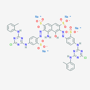 4-Amino-3,6-bis5-4-chloro-6-(o-tolyl)amino-1,3,5-triazin-2-ylamino-2-sulphonatophenylazo-5-hydroxynaphthalene-2,7-disulphonate (sodium salt)