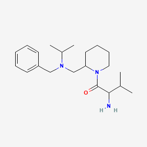 molecular formula C21H35N3O B14798021 2-Amino-1-((S)-2-((benzyl(isopropyl)amino)methyl)piperidin-1-yl)-3-methylbutan-1-one 