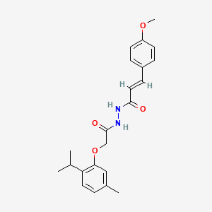 molecular formula C22H26N2O4 B14798049 (2E)-3-(4-methoxyphenyl)-N'-{[5-methyl-2-(propan-2-yl)phenoxy]acetyl}prop-2-enehydrazide 