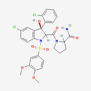 1-[(3S)-5-chloro-3-(2-chlorophenyl)-1-(3,4-dimethoxyphenyl)sulfonyl-3-hydroxy-2H-indole-2-carbonyl]pyrrolidine-2-carboxamide