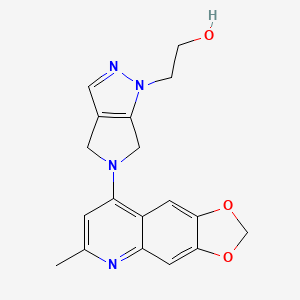 2-(5-(6-Methyl-[1,3]dioxolo[4,5-g]quinolin-8-yl)-5,6-dihydropyrrolo[3,4-c]pyrazol-1(4H)-yl)ethan-1-ol