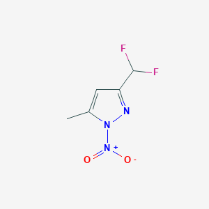 molecular formula C5H5F2N3O2 B14798063 3-(difluoromethyl)-5-methyl-1-nitro-1H-pyrazole 