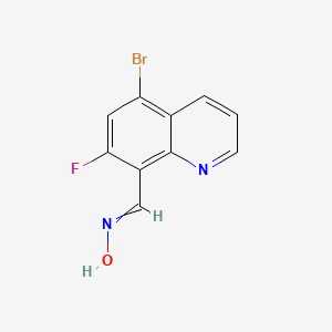 molecular formula C10H6BrFN2O B14798070 N-[(5-bromo-7-fluoroquinolin-8-yl)methylidene]hydroxylamine 