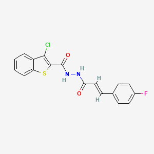 3-chloro-N'-[(2E)-3-(4-fluorophenyl)prop-2-enoyl]-1-benzothiophene-2-carbohydrazide