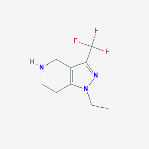 molecular formula C9H12F3N3 B1479815 1-ethyl-3-(trifluoromethyl)-4,5,6,7-tetrahydro-1H-pyrazolo[4,3-c]pyridine CAS No. 2090280-07-0