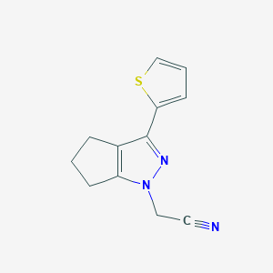 molecular formula C12H11N3S B1479818 2-(3-(thiophen-2-yl)-5,6-dihydrocyclopenta[c]pyrazol-1(4H)-yl)acetonitrile CAS No. 2097953-82-5